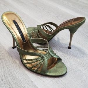 Laundry Shelli Segal Metallic Green shoes sandal